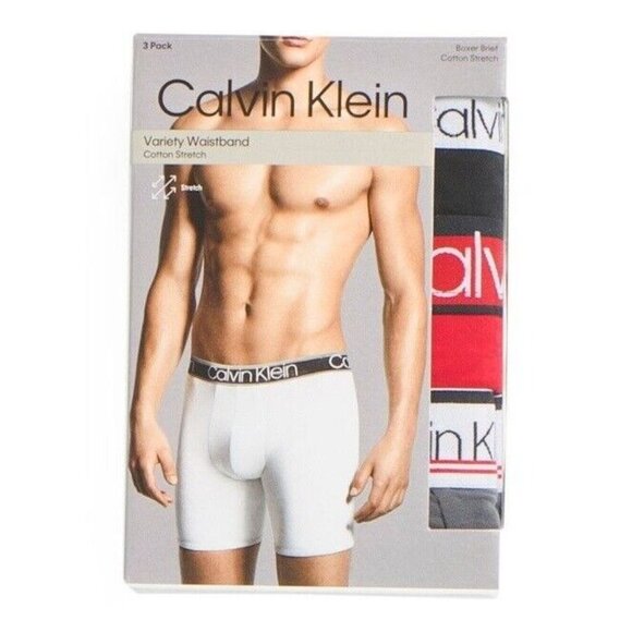 Calvin Klein CK Cotton Stretch Boxer Briefs 3 Pack Men's Size LARGE - Picture 3 of 3